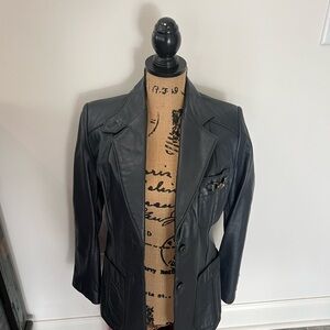 Vintage Etienne Aigner Women's Black Leather Jacket